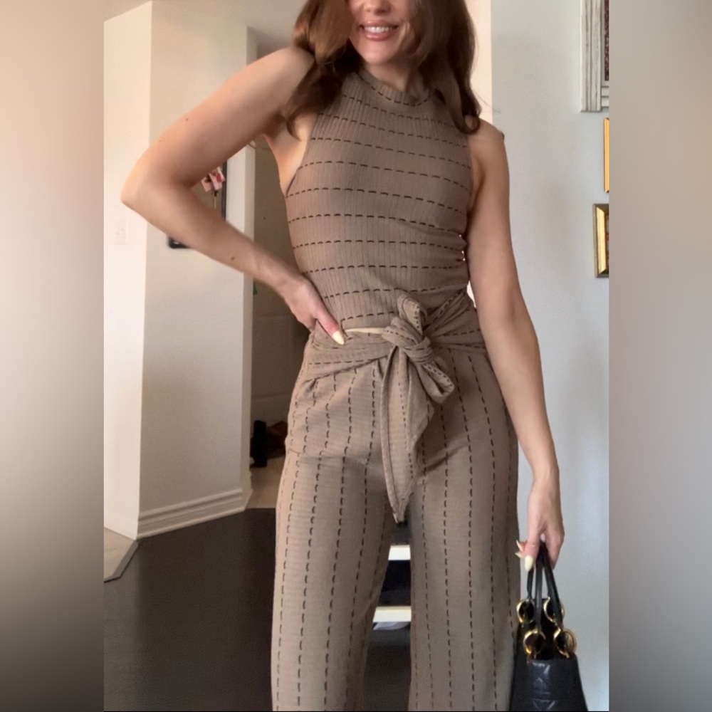 Tan Patterned Pants